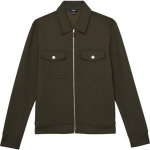 REISS MEDINA Interlock Jersey Zip Through Overshirt